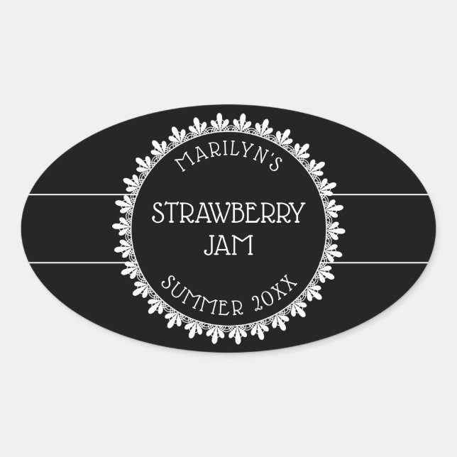 Black and White Canning Label Stickers (Front)