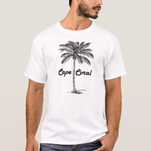 Black and White Cape Coral & Palm design T-Shirt