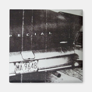 Black and white car magnet