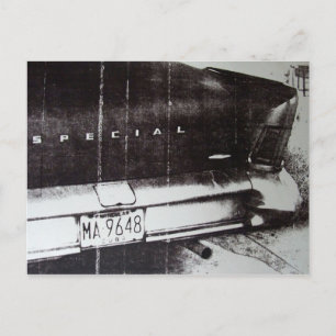 Black and white car postcard