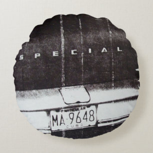Black and white car round cushion
