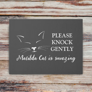 Black and White Cat Face Custom Doormat