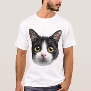 Black and White Cat Face T-Shirt