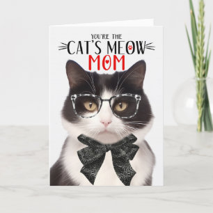 Black and White Cat for Pet Mum on Mother's Day Holiday Card
