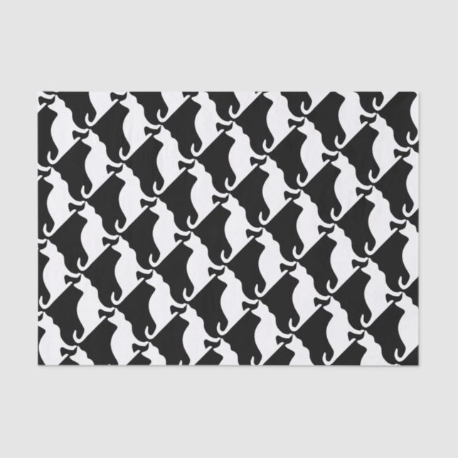 Black and white cat gift wrap tissue paper (Front)
