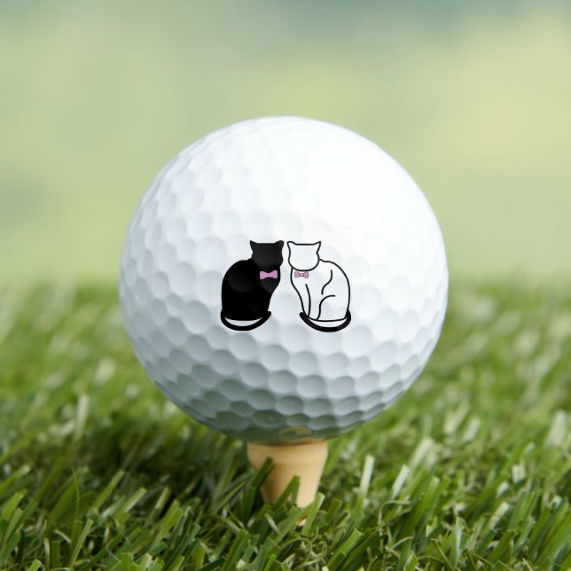Black and White Cat Golf Balls (Insitu Tee)