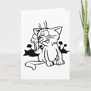 Black And White Cat Greeting Cards