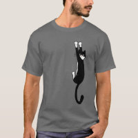Black and White Cat Hanging On | Funny Tuxedo Cat