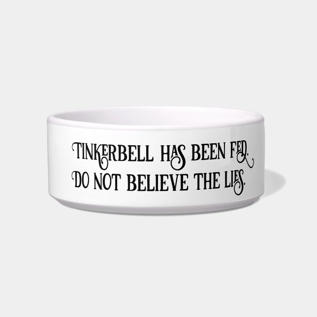 Black and White, Cat Has Been Fed Humourous Cat Bowl (Front)