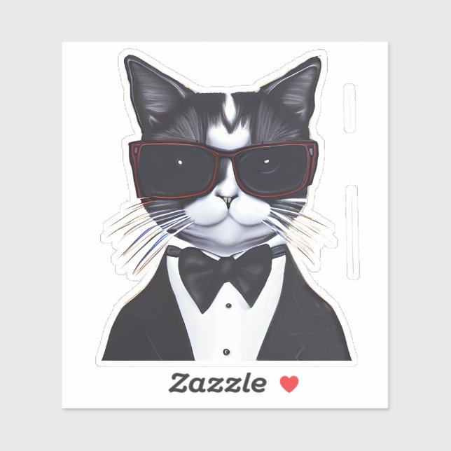 Black and White Cat in a Tuxedo and Bow Tie (Sheet)