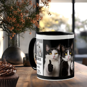 Black and White Cat Lover Photo Coffee Mug