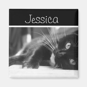 Black and White Cat Magnet