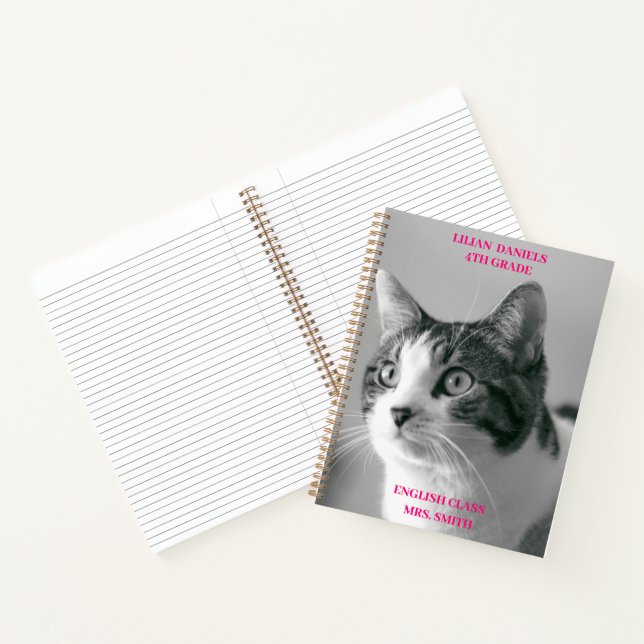 Black and White Cat  Notebook (Inside)