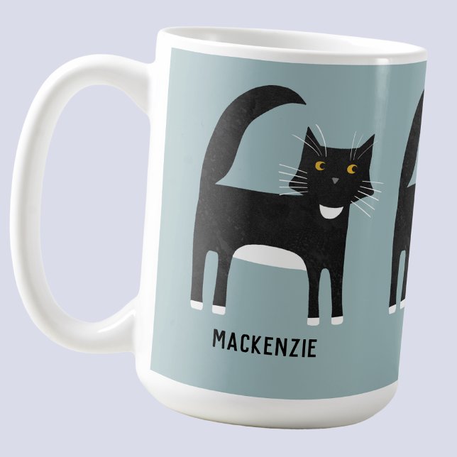 Black and White Cat Personalised Coffee Mug (Creator Uploaded)