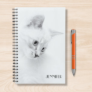 Black and White Cat Personalised Name Planner