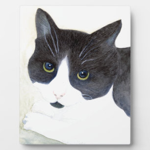 Black and White Cat Plaque