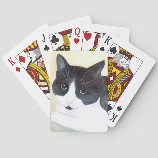 Black and White Cat Playing Cards (Back)