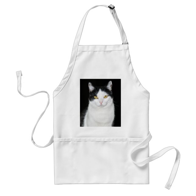 Black and White Cat Portrait Standard Apron (Front)