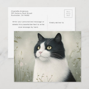 Black and White Cat Postcard