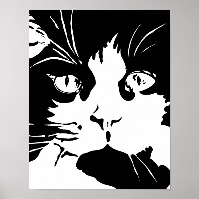 Black and white cat poster (Front)
