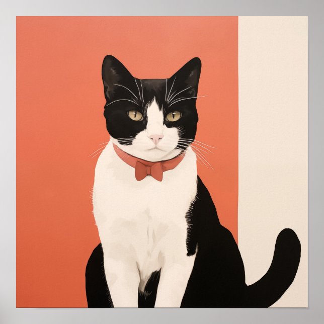 Black and White Cat Poster (Front)