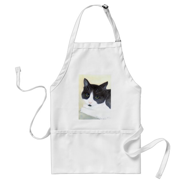 Black and White Cat Standard Apron (Front)