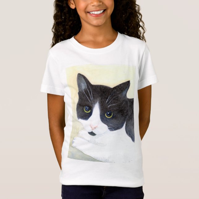Black and White Cat T-Shirt (Front)