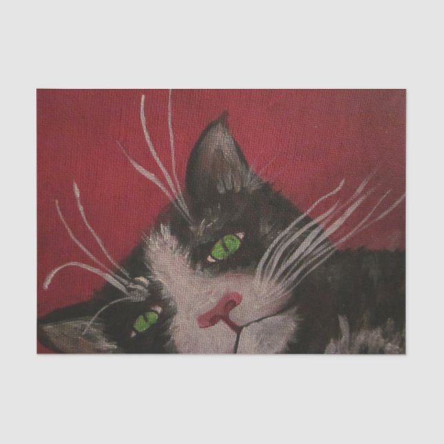 black and white cat tissue paper (Front)