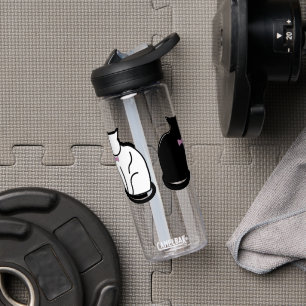 Black and White Cat Water Bottle