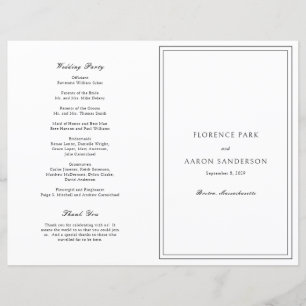 Black and White Catholic Wedding Program