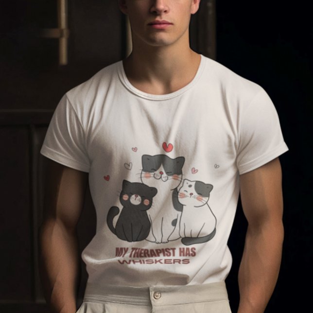  Black and white Cats are therapist with whiskers  T-Shirt (Creator Uploaded)
