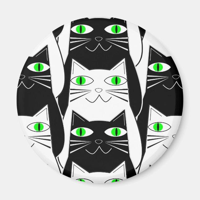 Black and White Cats Magnet (Front)