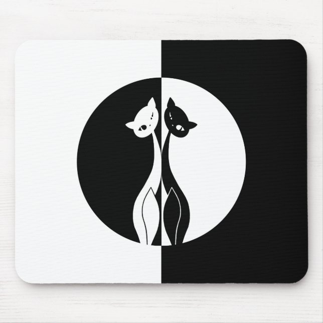 Black and White Cats Mouse Mat (Front)