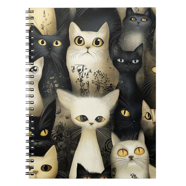 black and white cats notebook (Front)