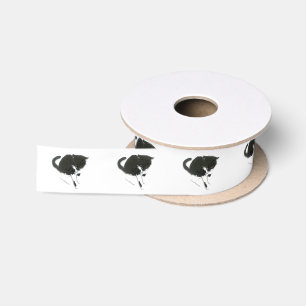 Black and White Cats Satin Ribbon