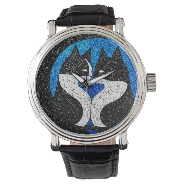 Black and white cats watch (Front)