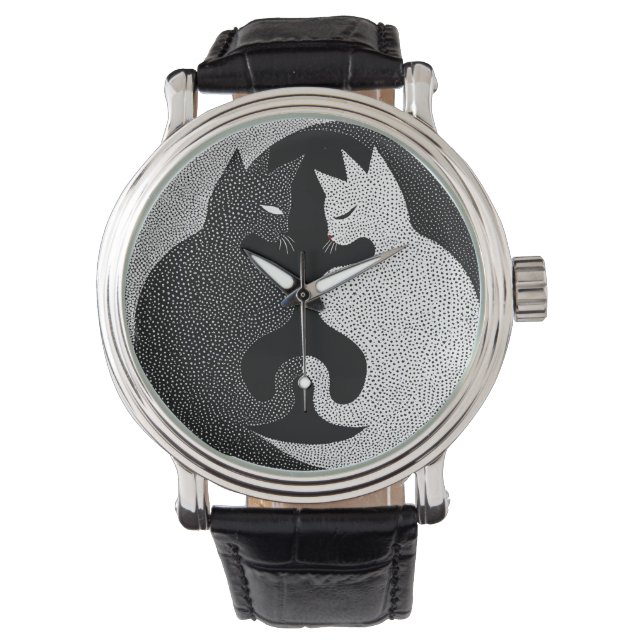 Black and white cats watch (Front)