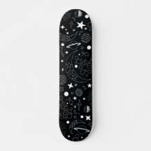Black and white celestial cosmic galaxy design