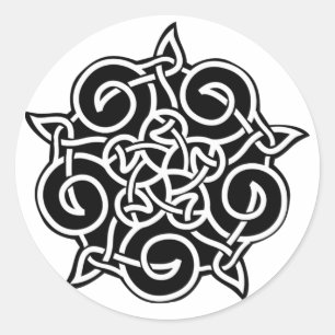 Black And White Celtic Knot Classic Round Sticker