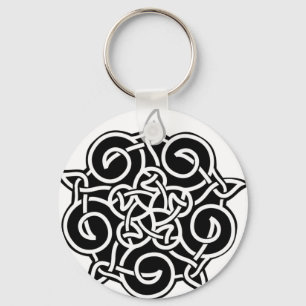 Black And White Celtic Knot Key Ring
