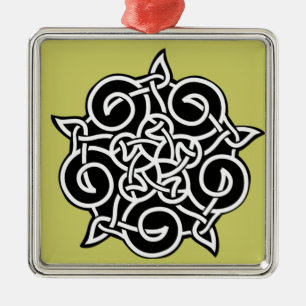 Black And White Celtic Knot Metal Tree Decoration