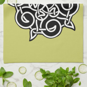 Black And White Celtic Knot Tea Towel