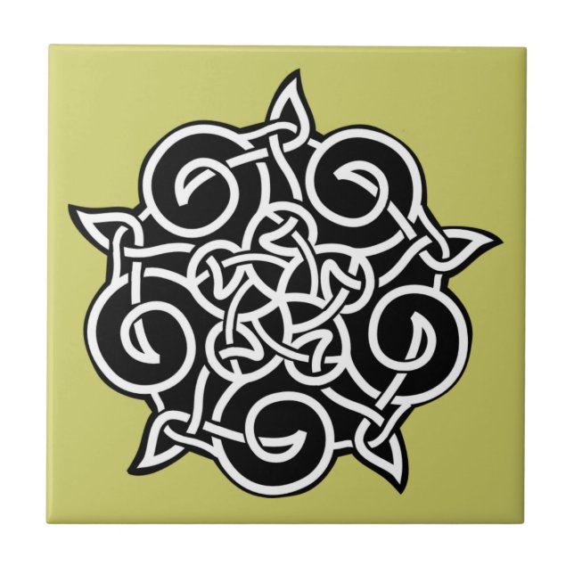 Black And White Celtic Knot Tile (Front)