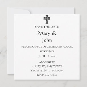 Black and White Celtic Wedding Invitation