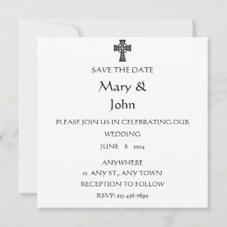 Black and White Celtic Wedding Invitation