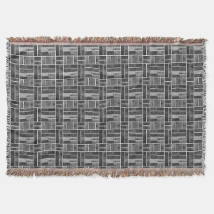 Black and white ceramic tiles look pattern throw blanket