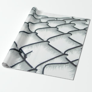 Black and white chain link fence wrapping paper