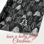 Black and White Chalk Christmas Tree Wrapping Paper<br><div class="desc">Enjoy gift giving with this Elegant Trendy Cute Black and White Chalk Christmas Tree Wrapping Paper. Have a Wonderful Christmas!</div>