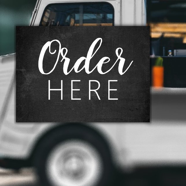 Black and White Chalkboard | Food Truck Order Here Window Cling (Creator Uploaded)