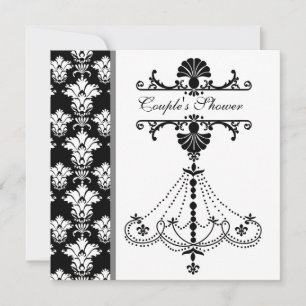 Black and White Chandelier Couple's Shower Invite
